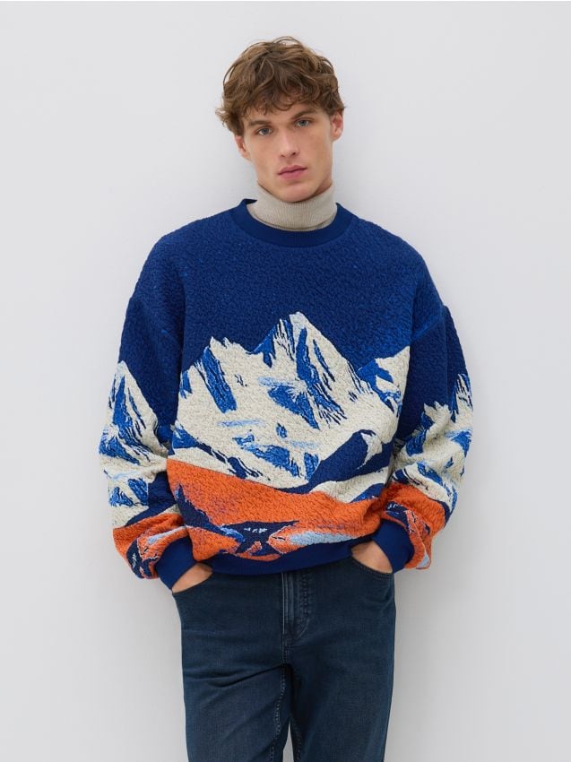 Mikina s potiskem Barva tmavomodrá - RESERVED - 7943H-59X