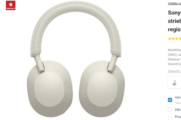 Sony Noise Cancelling WH-1000XM5, strieborná