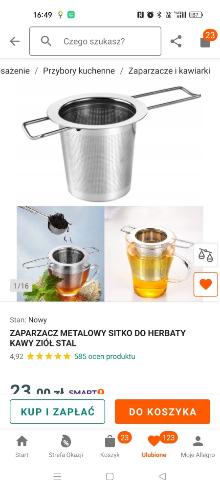 Zaparzacz-siteczko z długimi ramionami