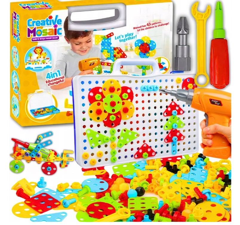 walizka klocki konstrukcyjne wkretarka srubki zestaw majsterkowicza 237 el