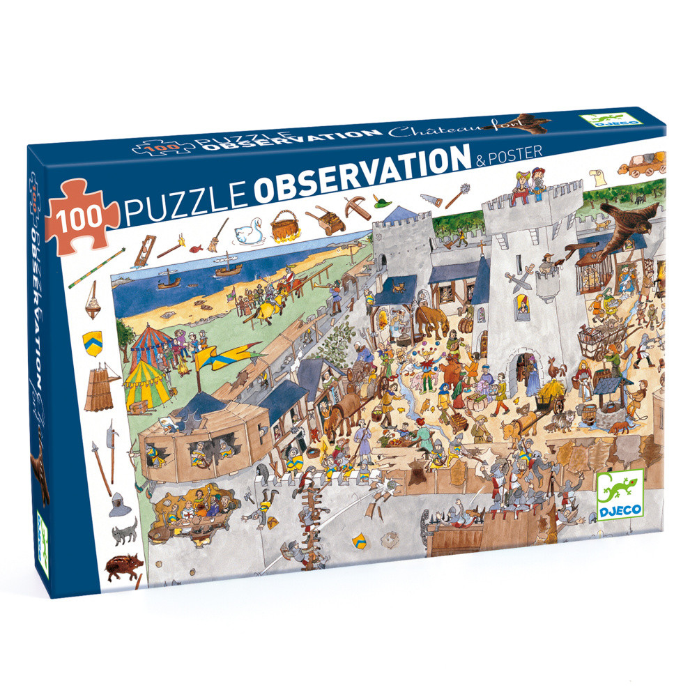 puzzle Djeco - Opevněný hrad - 100 ks
